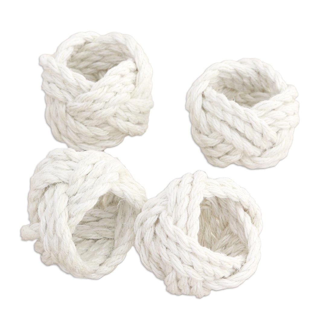 Handmade Braided Cotton Napkin Rings (Set of 4) - Braided Blessing