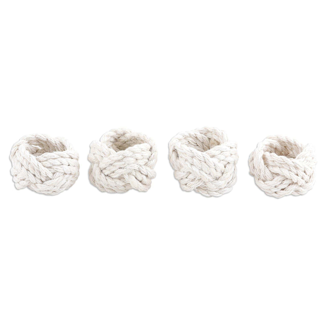 Handmade Braided Cotton Napkin Rings (Set of 4) - Braided Blessing