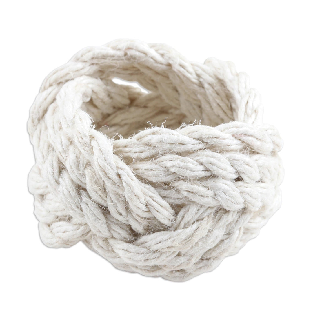 Handmade Braided Cotton Napkin Rings (Set of 4) - Braided Blessing