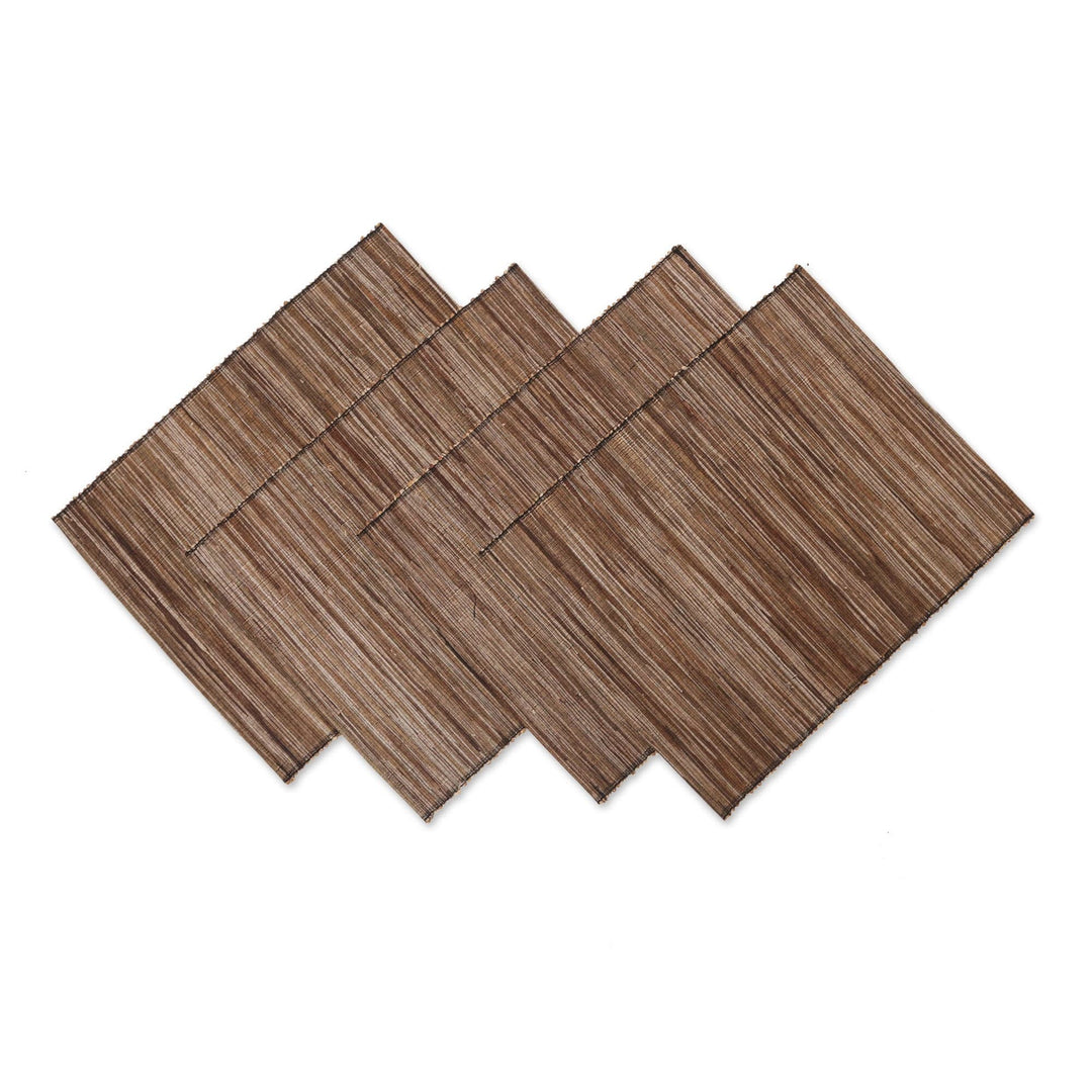 5-Piece Set Table Runner & Placemats Made from Cotton Blend - Smooth Cappuccino