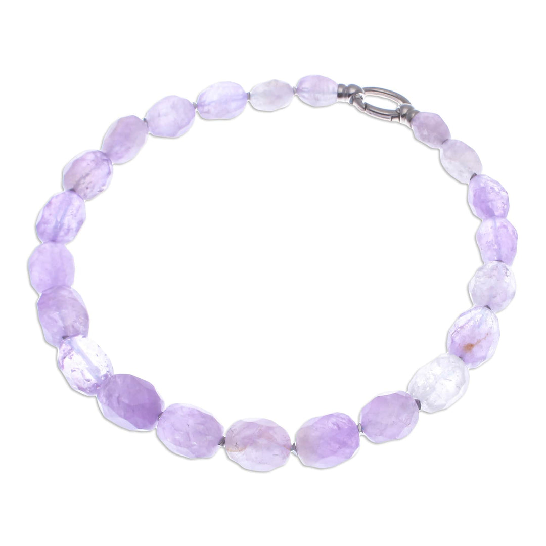 Bohemian Amethyst and Hematite Beaded Necklace from Thailand - Wise Thoughts