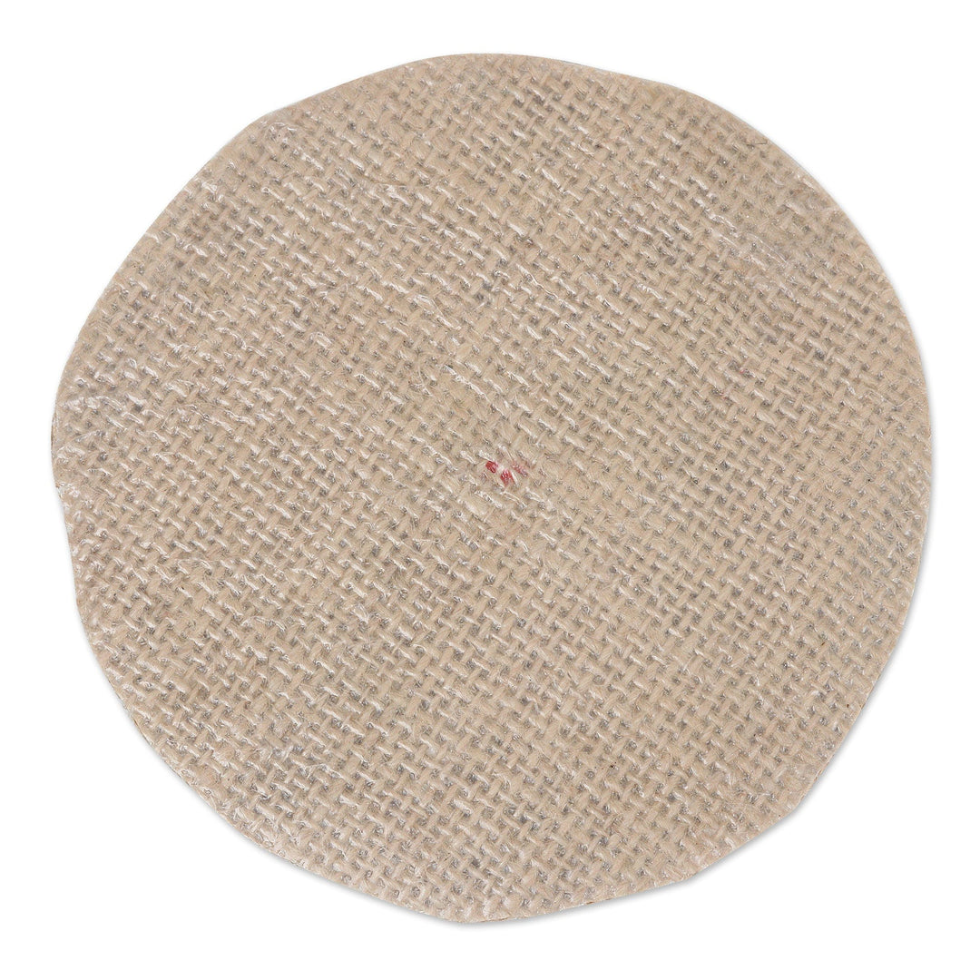 Set of 6 Swirl Jute and Cotton Coasters Crafted in - Braided Swirls