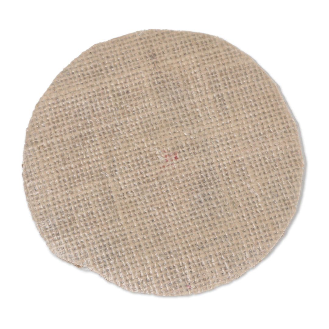 Set of 6 Handcrafted Cotton and Jute Coasters - Natural Sensations