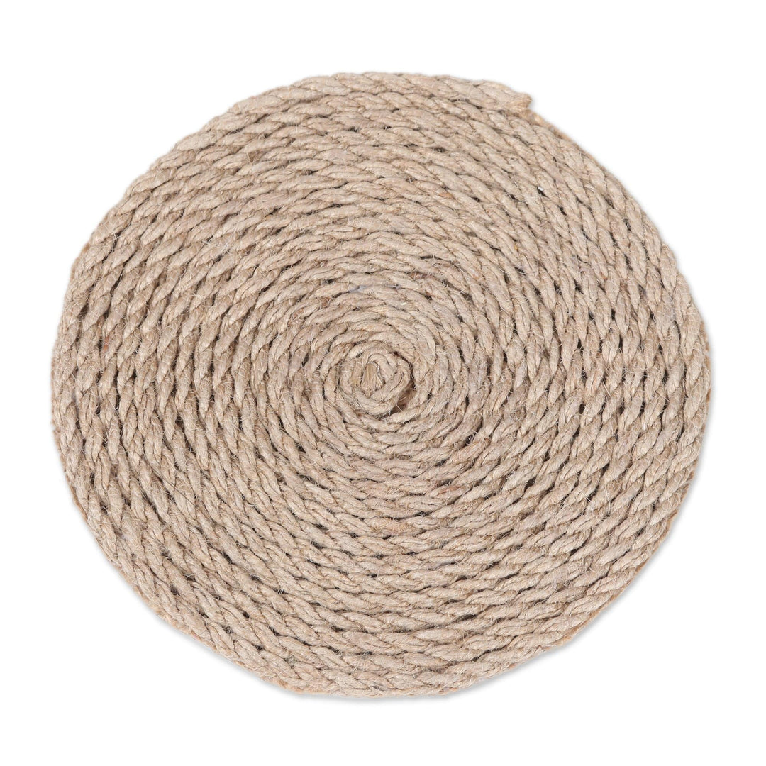 Set of 6 Handcrafted Eco-Friendly Jute Coasters - One Nature