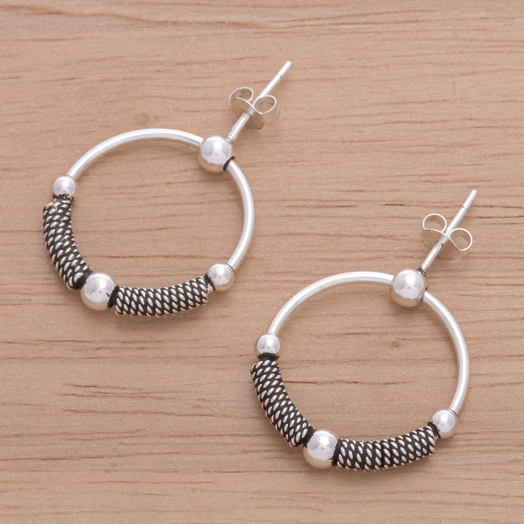 Modern Sterling Silver Dangle Earrings Crafted in Thailand - Trendy Halo