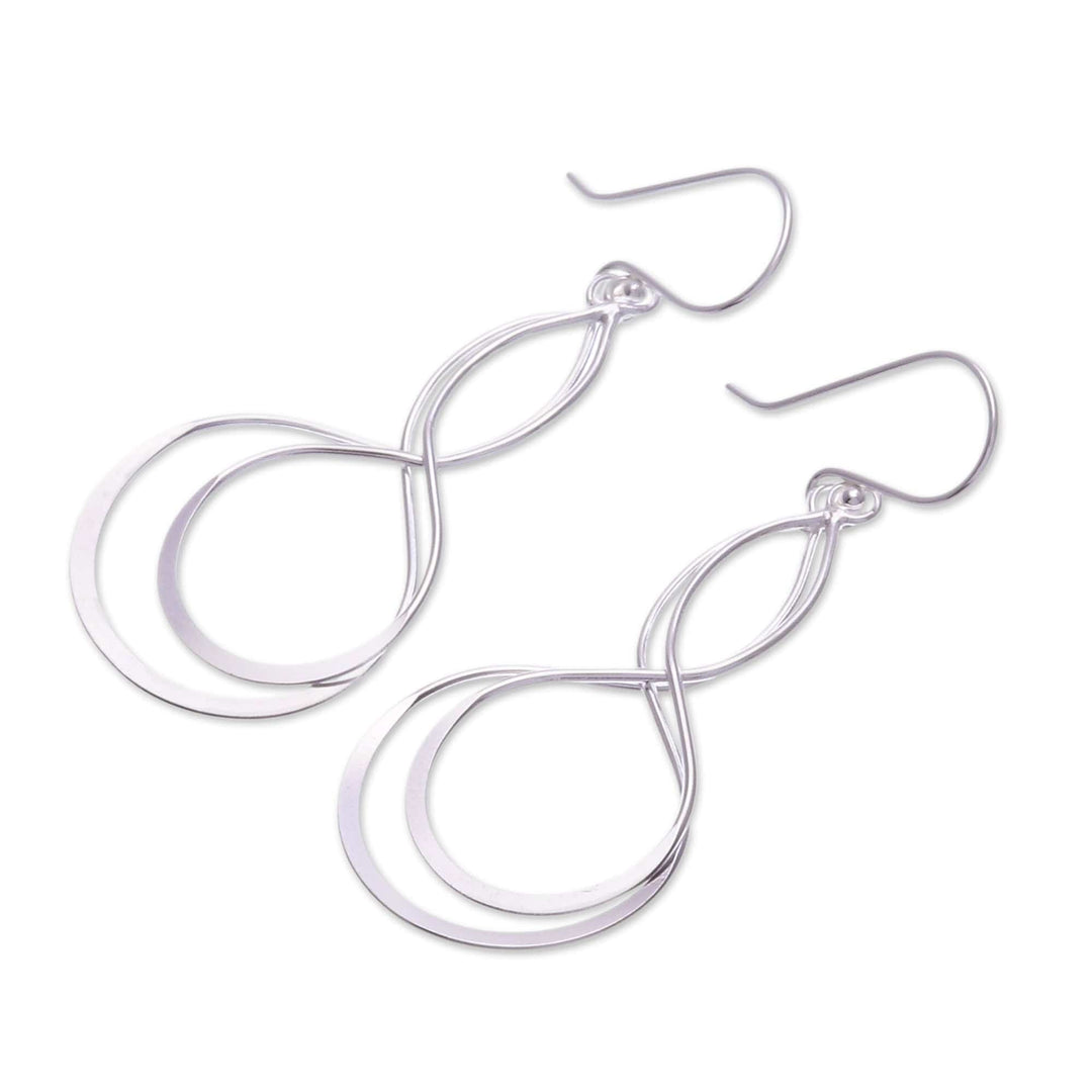 Abstract Sterling Silver Dangle Earrings from Thailand - Abstract Motion