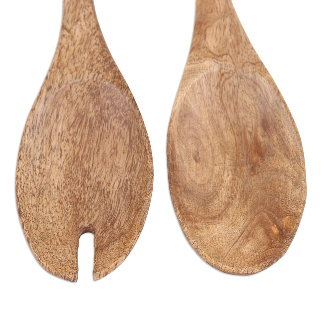 Handcrafted Mango Wood Salad Spoons (Set of 2) - Forest Flavors