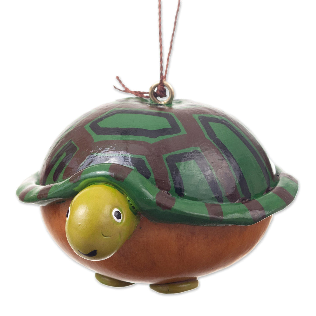 Set of 3 Handcrafted Dried Gourd Ornaments in a Warm Palette - Earth Buddies