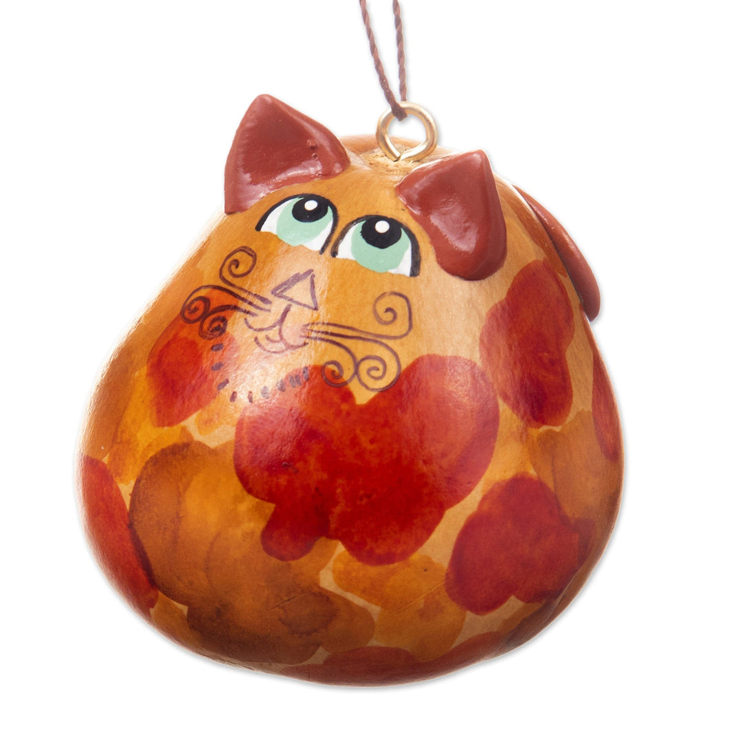 Set of 3 Handcrafted Cat Ornaments Painted in Peru - Tender Friends