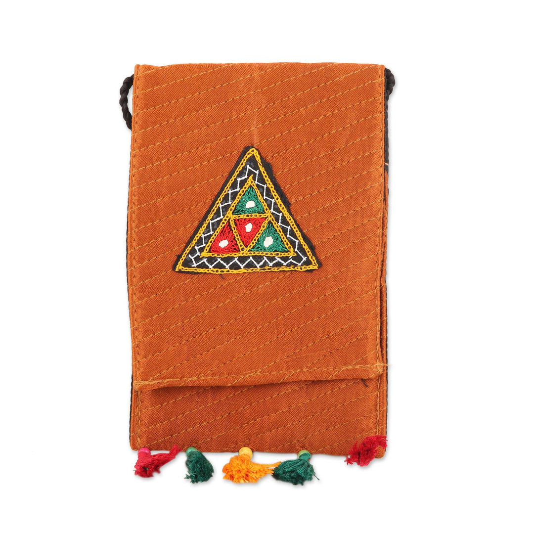 Ginger Embroidered Sling with Geometric Motifs - Ginger Triangle