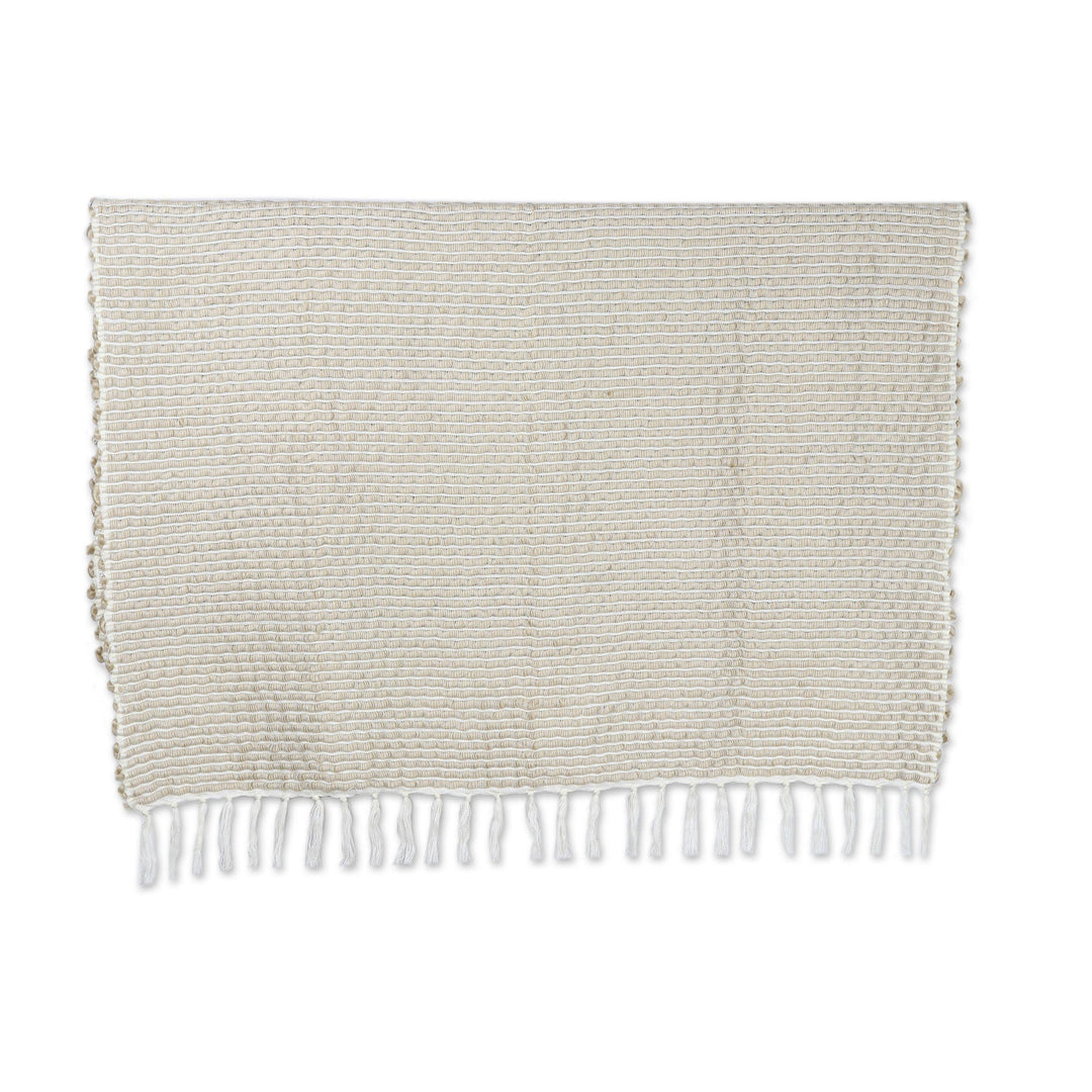 Brown Acrylic Thread Throw Blanket with Striped Pattern - Tan Caress