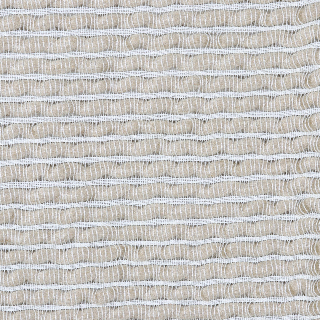 Brown Acrylic Thread Throw Blanket with Striped Pattern - Tan Caress