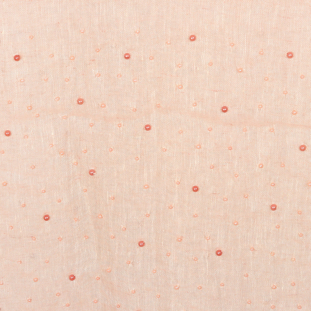 Buff Linen Shawl Embellished with Acrylic Beads - Buff Sparks