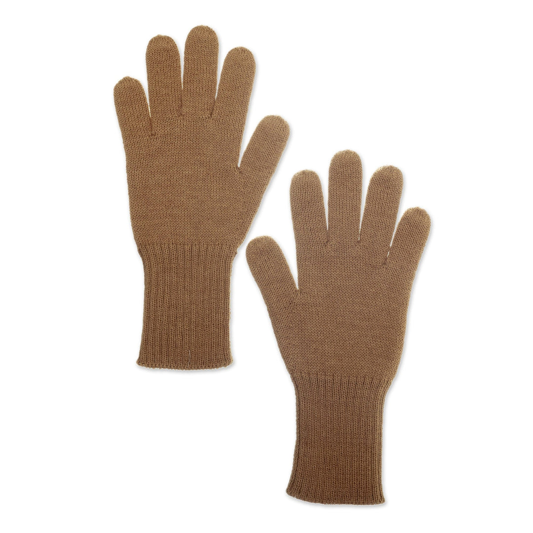 Knit Reversible Baby Alpaca Gloves in Brown and Beige - Mushroom Trends