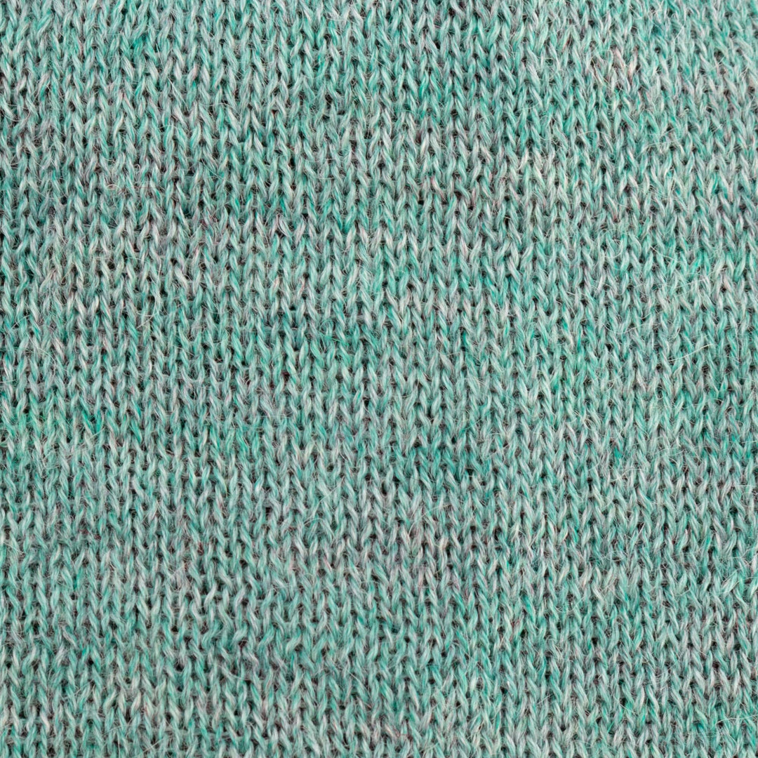 Knit Reversible 100% Baby Alpaca Hat in Cyan and Green - Cyan & Green Style