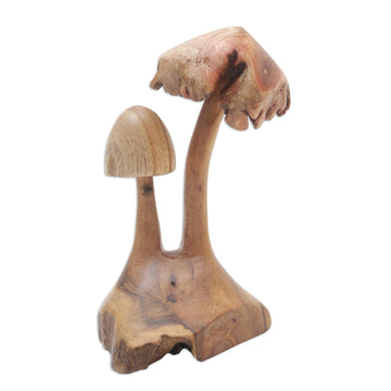 Eco-Friendly Handcrafted Jempinis and Benalu Wood Sculpture - Mushroom Forest