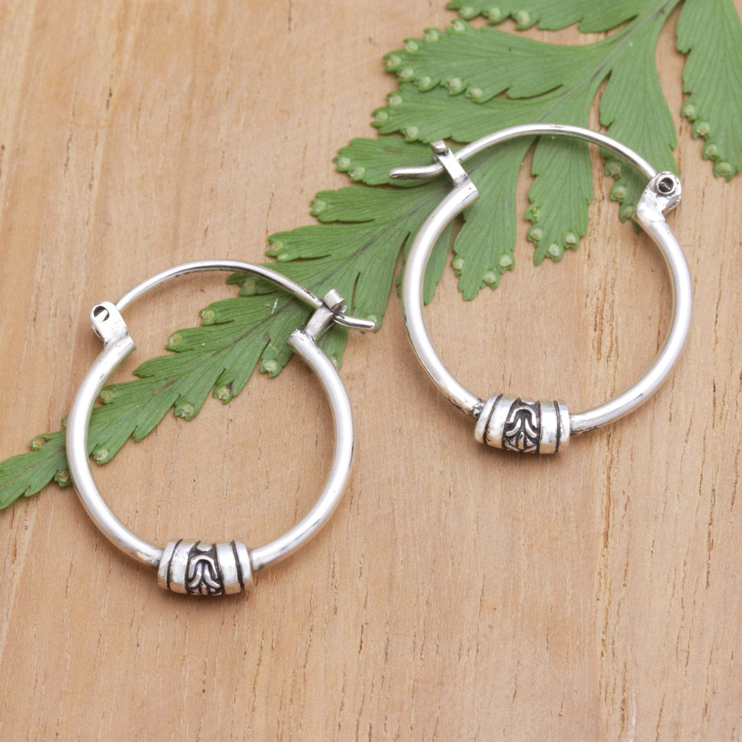 Balinese Traditional Sterling Silver Hoop Earrings - Bali Visions