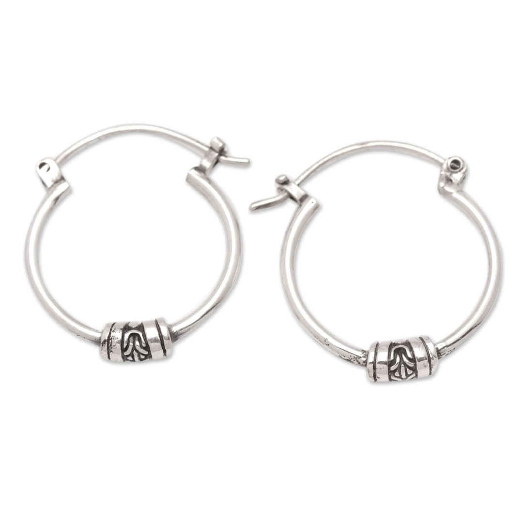 Balinese Traditional Sterling Silver Hoop Earrings - Bali Visions