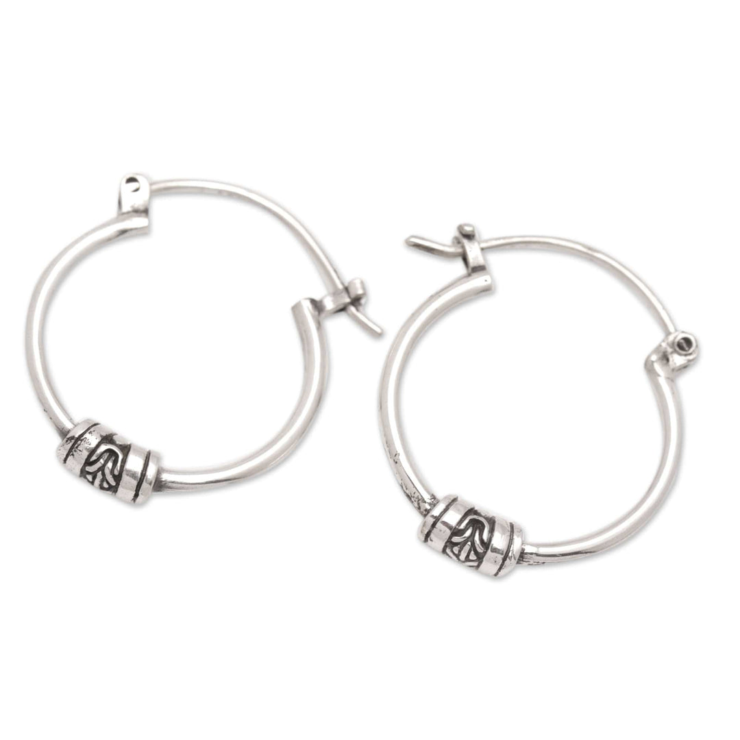 Balinese Traditional Sterling Silver Hoop Earrings - Bali Visions