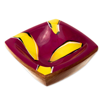 Cedar Wood Banana Catchall Hand-Painted in Colombia - Bananas under The Sun