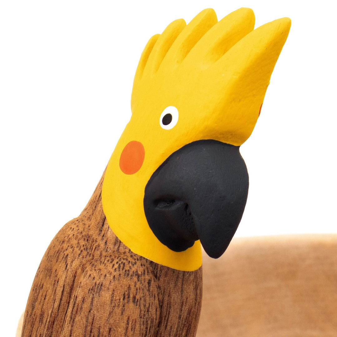 Handmade Cedar Wood Decorative Bowl with a Yellow Cockatoo - Cockatoo Spirit