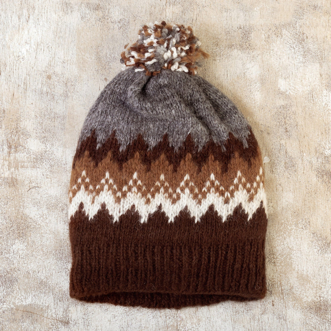 販売大人気 -Tento- Hand knitted hat [BROWN] - 帽子