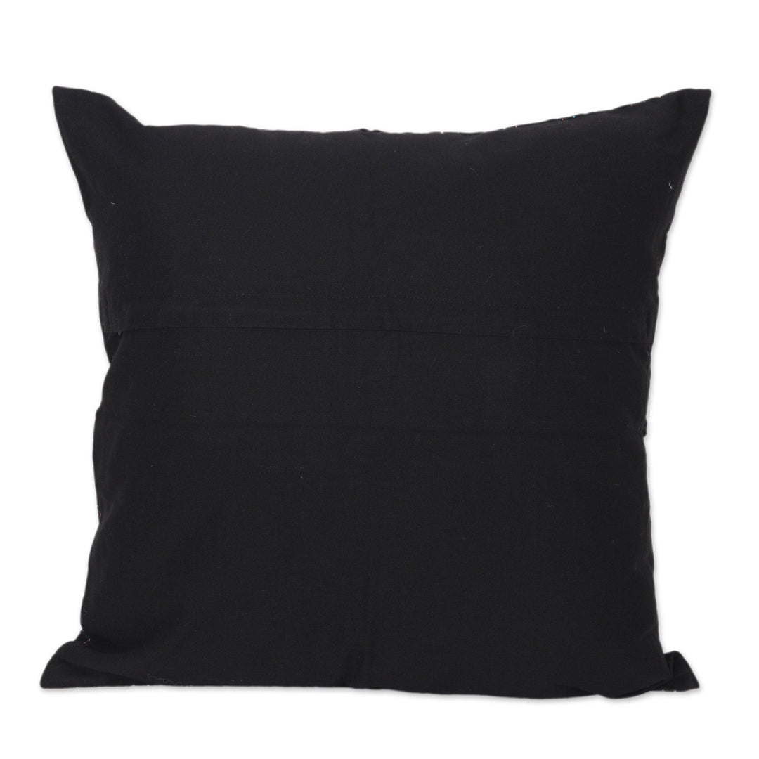 Pair of Handcrafted Black Embroidered Cotton Cushion Covers - Little Universes