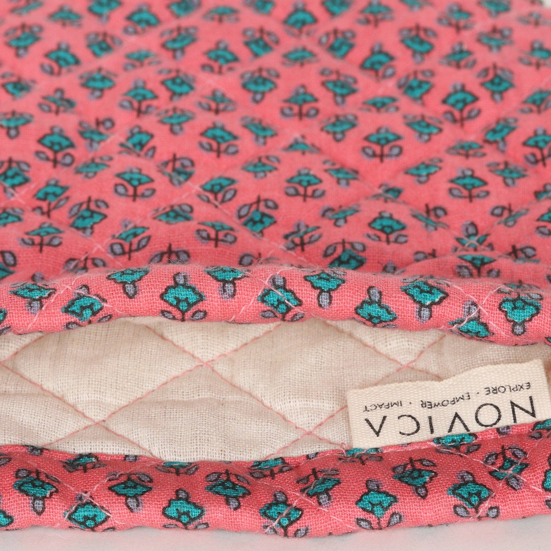 2 Hand Block Printed Cotton Drawstring Pouches - Magic