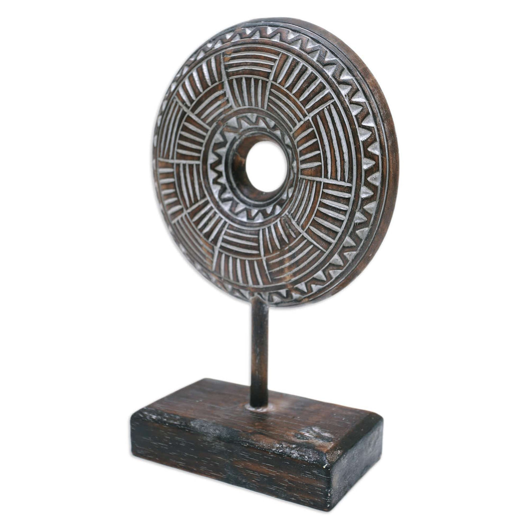 Traditional Hand-Carved Albesia Wood Sculpture from Bali - Time Voyage