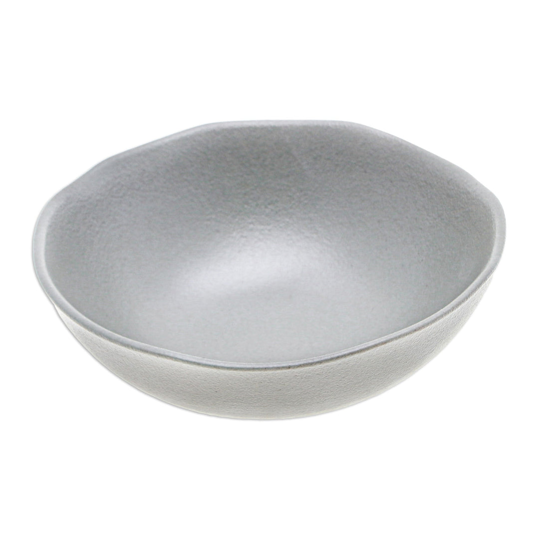 Handcrafted Modern Ceramic Serving Bowl in Matte Grey Hue - Modern Flavors