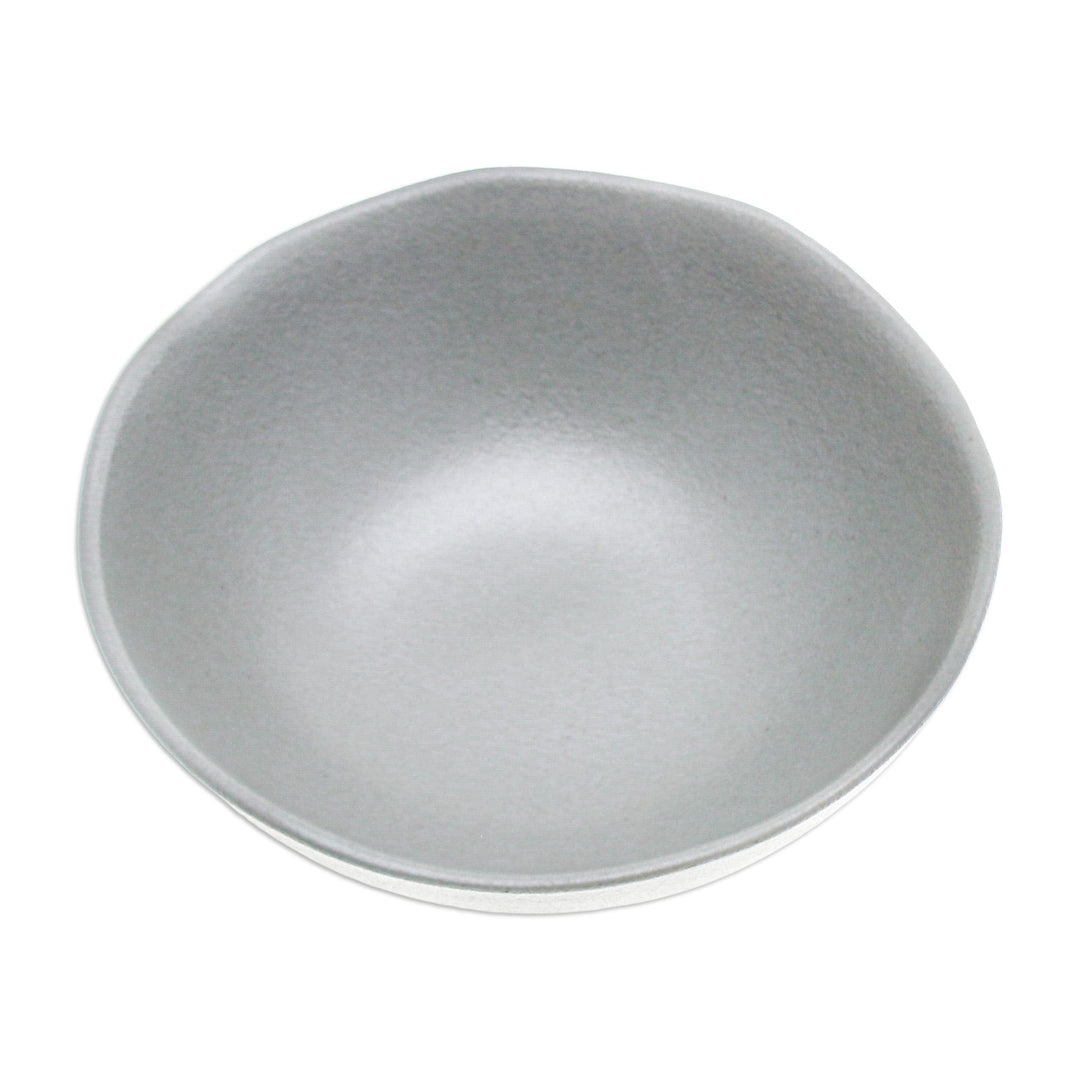 Handcrafted Modern Ceramic Serving Bowl in Matte Grey Hue - Modern Flavors