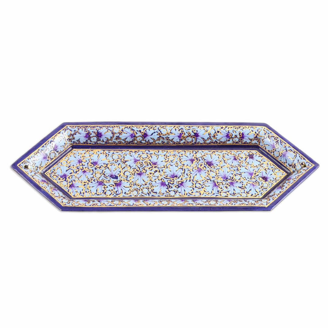 Handcrafted Geometric Wood Incense Holder in Cool Hues - Palace Scents
