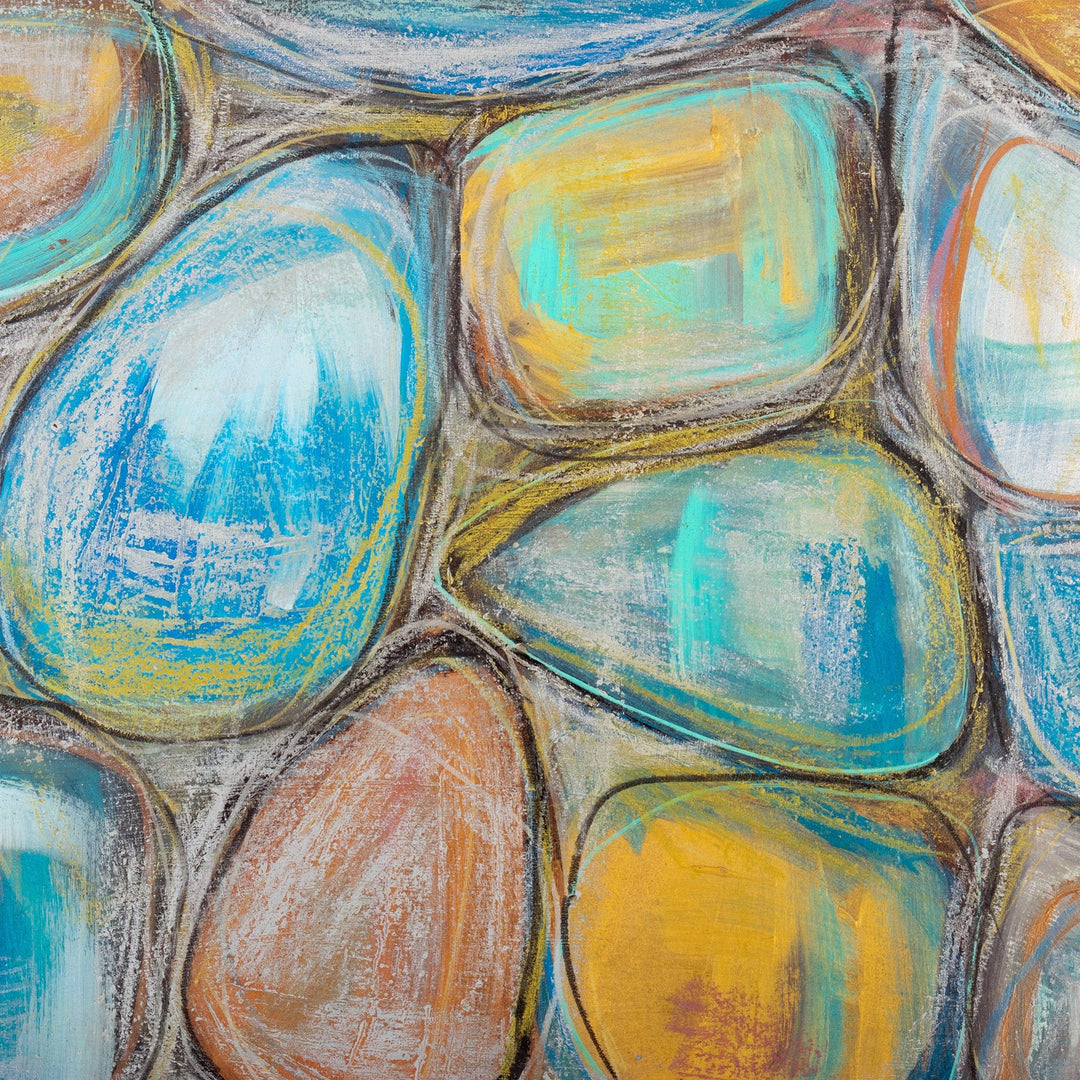 8-Piece Hand-Painted Placemat & Coaster Set - Turquoise Energy