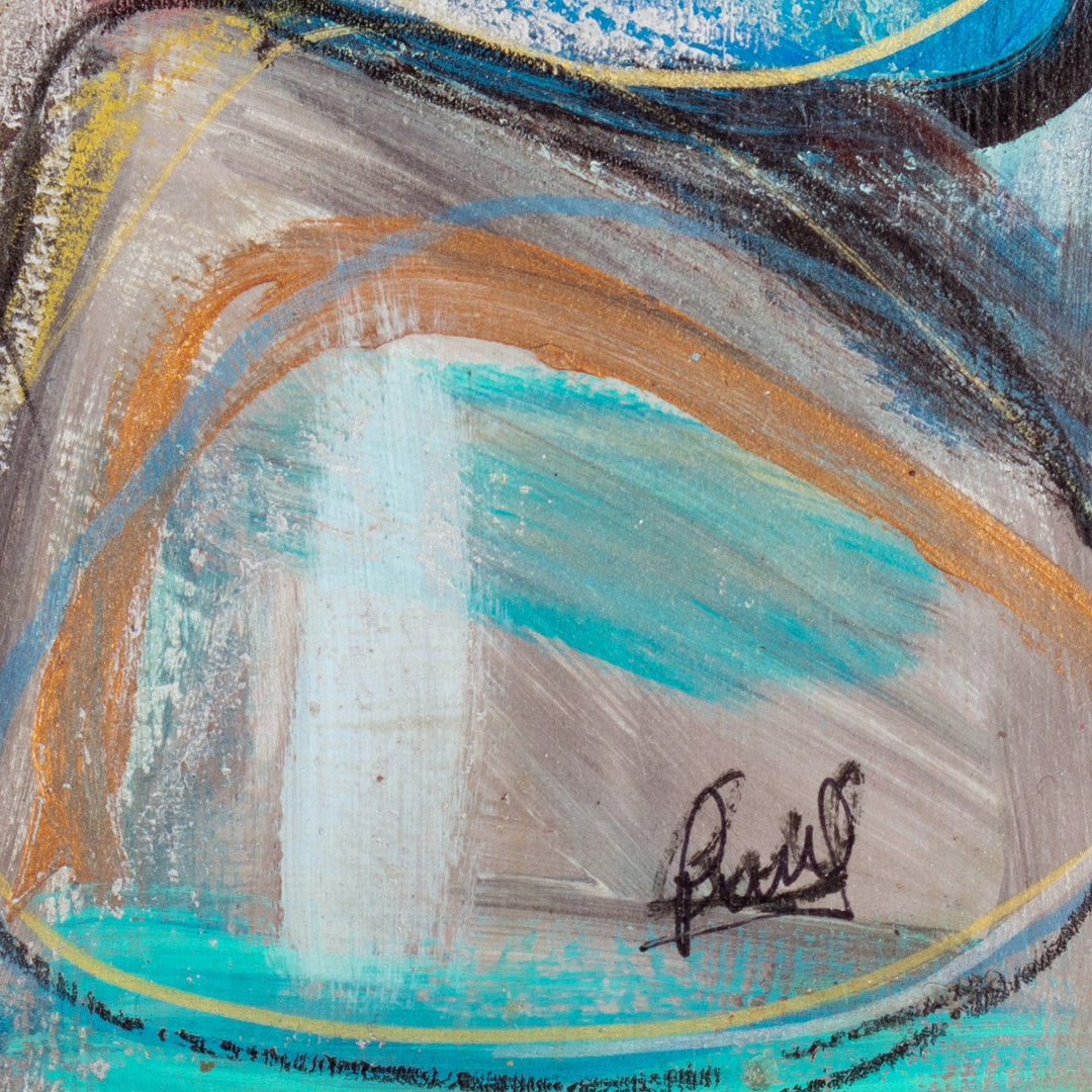 8-Piece Hand-Painted Placemat & Coaster Set - Turquoise Energy