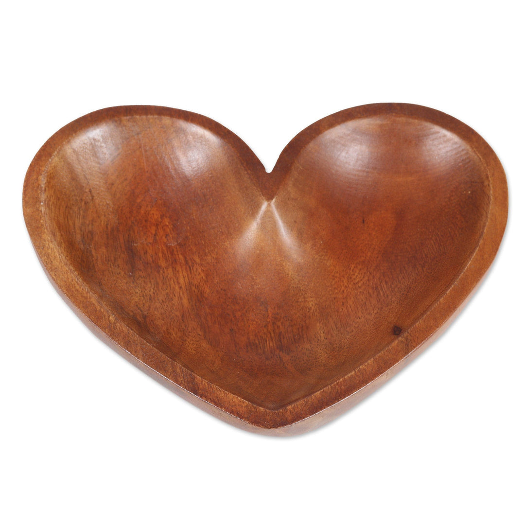 Heart-Shaped Mango Wood Decorative Bowl - Tender Emotion