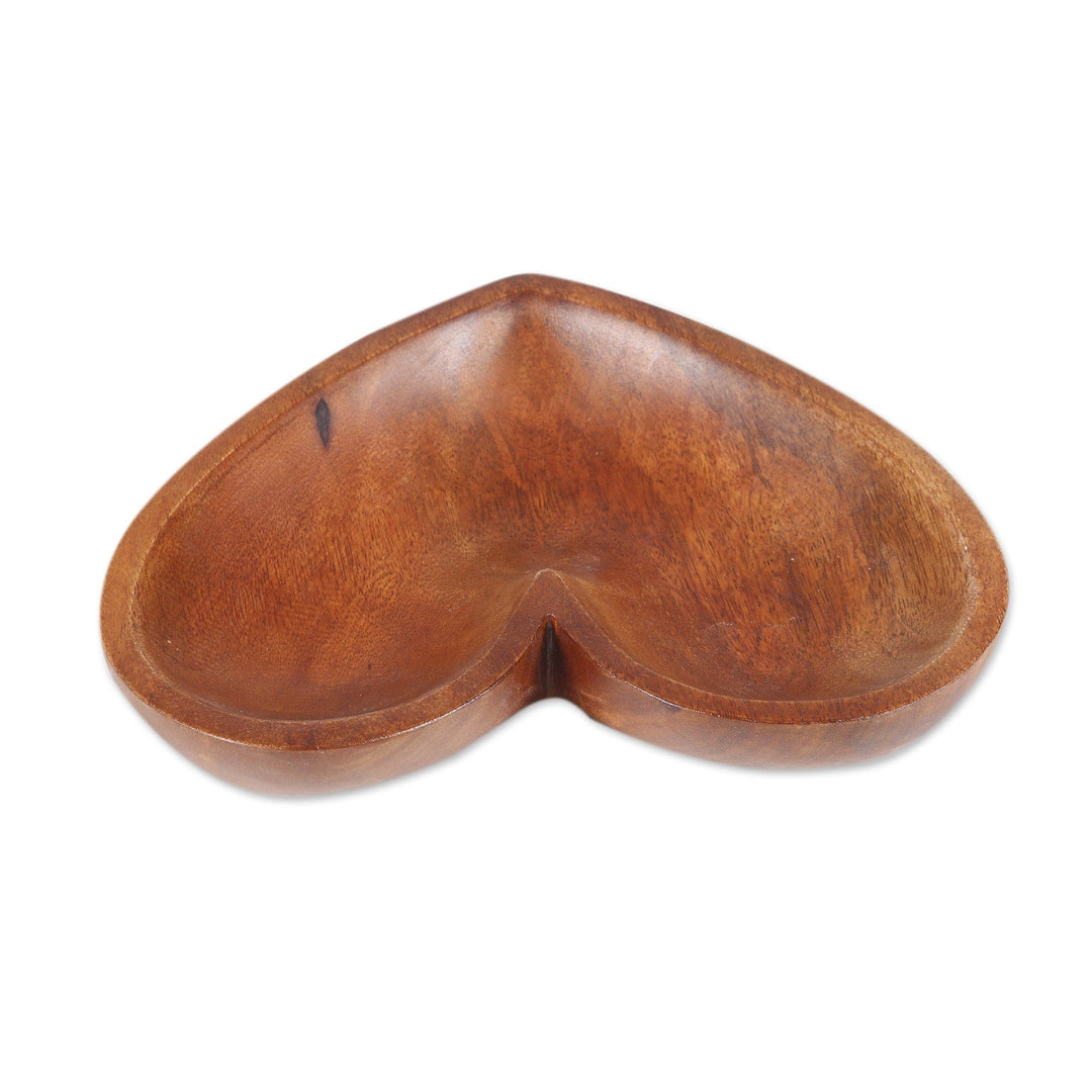 Heart-Shaped Mango Wood Decorative Bowl - Tender Emotion