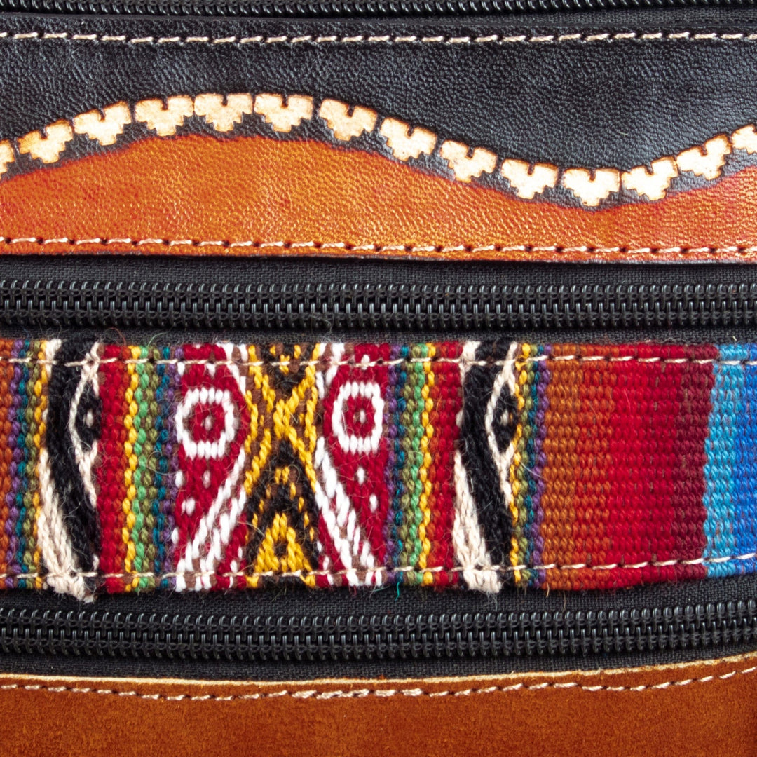 Handcrafted Leather and Alpaca Blend-Accented Sepia Sling - Sepia Andes