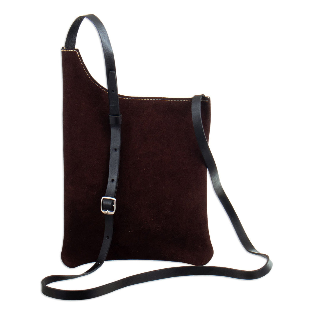 Handmade Leather and Alpaca Blend-Accented Chocolate Sling - Chocolate Andes
