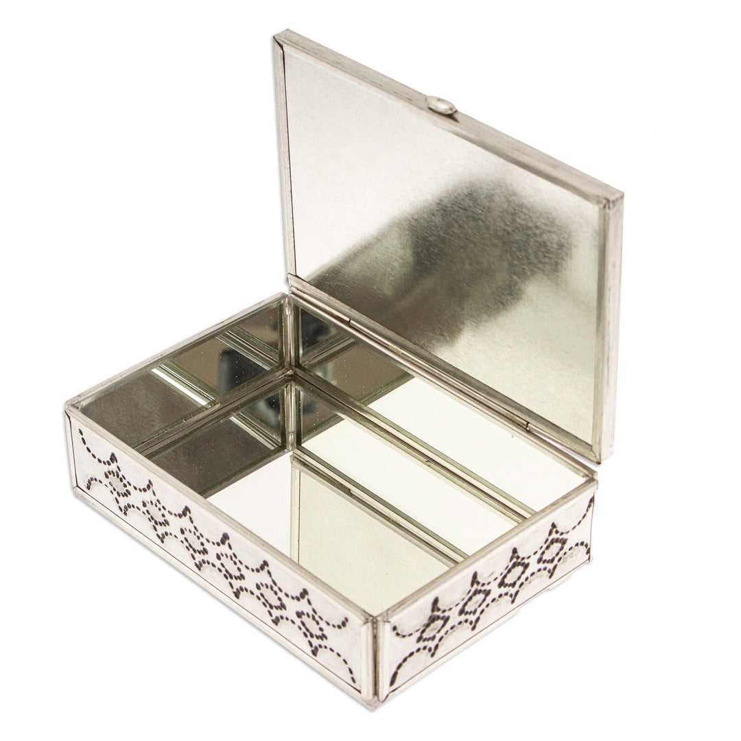 Talavera Tin and Ceramic Jewelry Box with Floral Details - Palace of Mirages