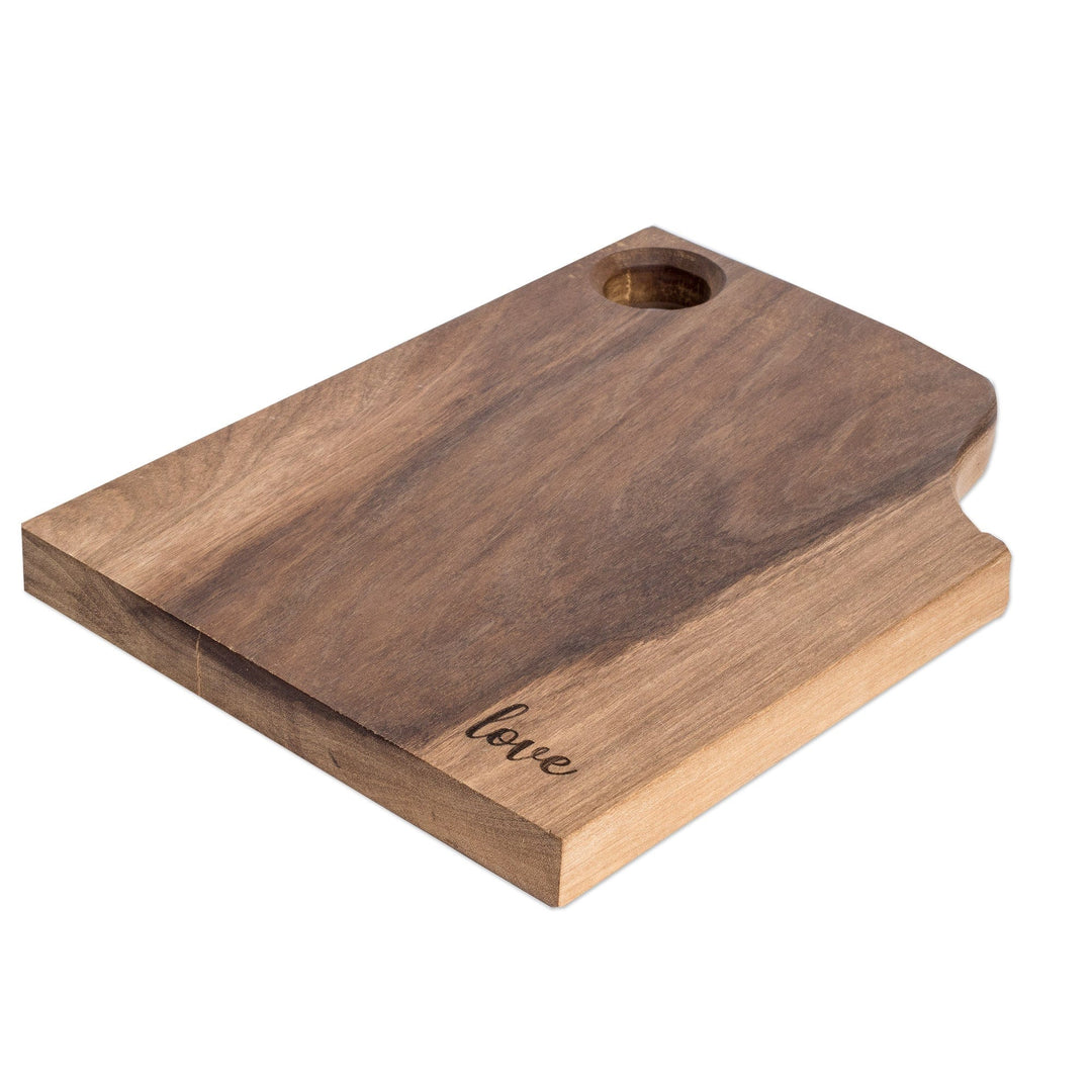 Wood Cutting or Serving Board Handcrafted in Guatemala - Love