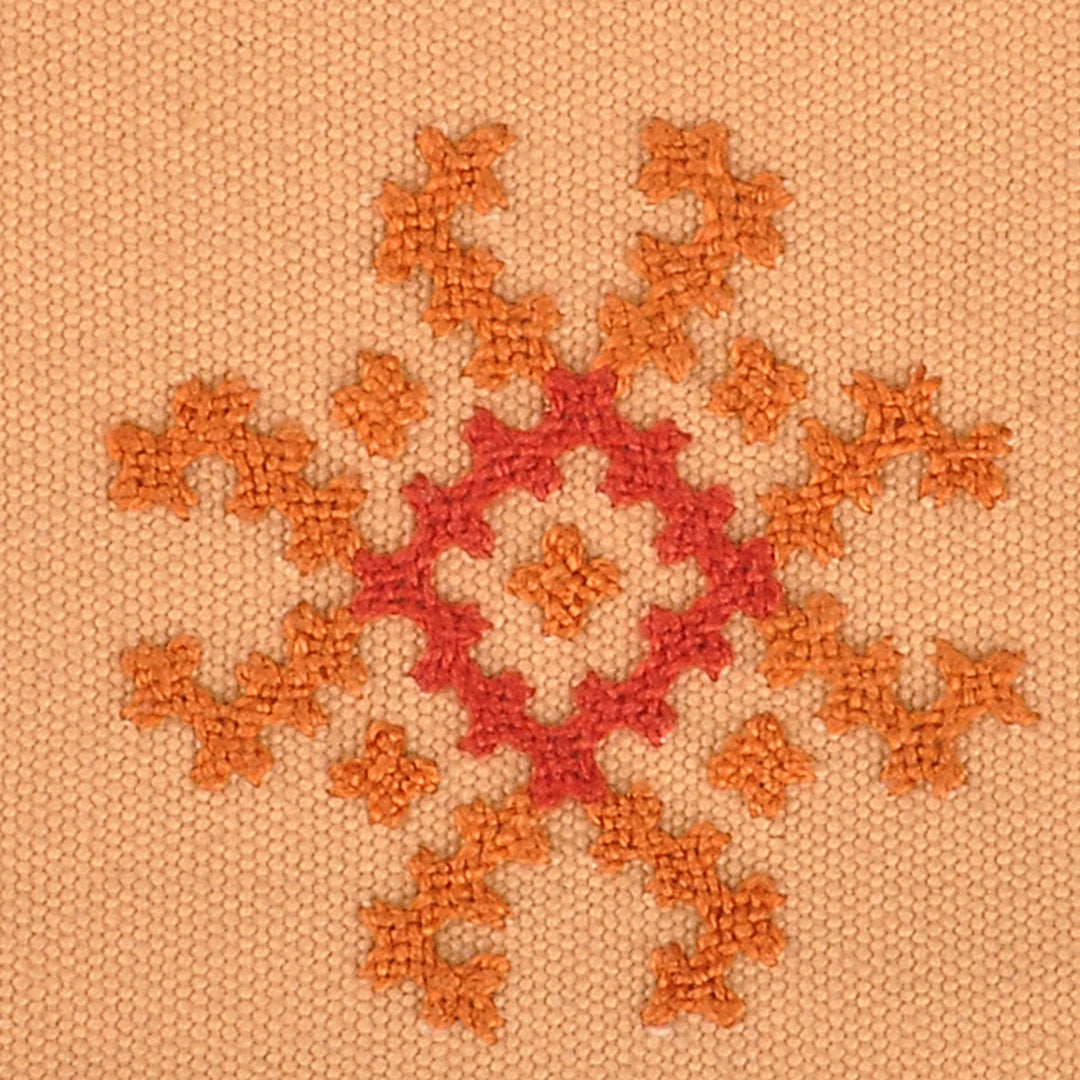 Handcrafted Flower-Themed Embroidered Cotton Cosmetic Bag - Marash Flower