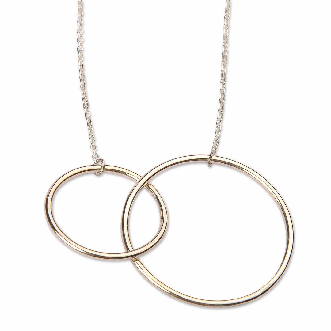 Polished Geometric Modern Sterling Silver Pendant Necklace - Eclipse in Yerevan
