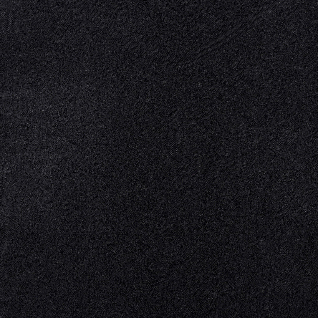 Solid Black Silk Scarf with Dangling Fringes Made in - Onyx Magic