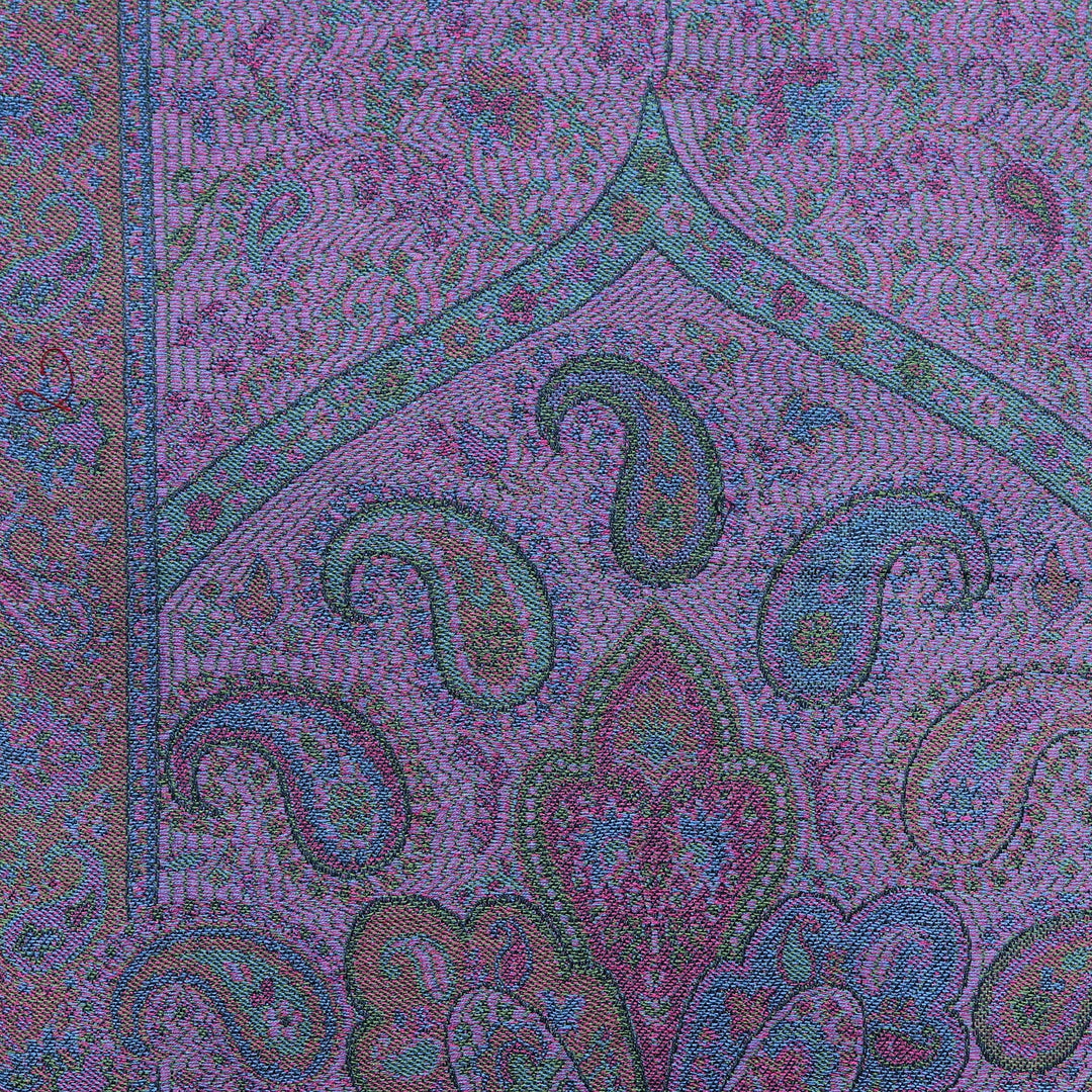 Traditional Paisley Silk Scarf in Blue and Purple Hues - Azure Eden