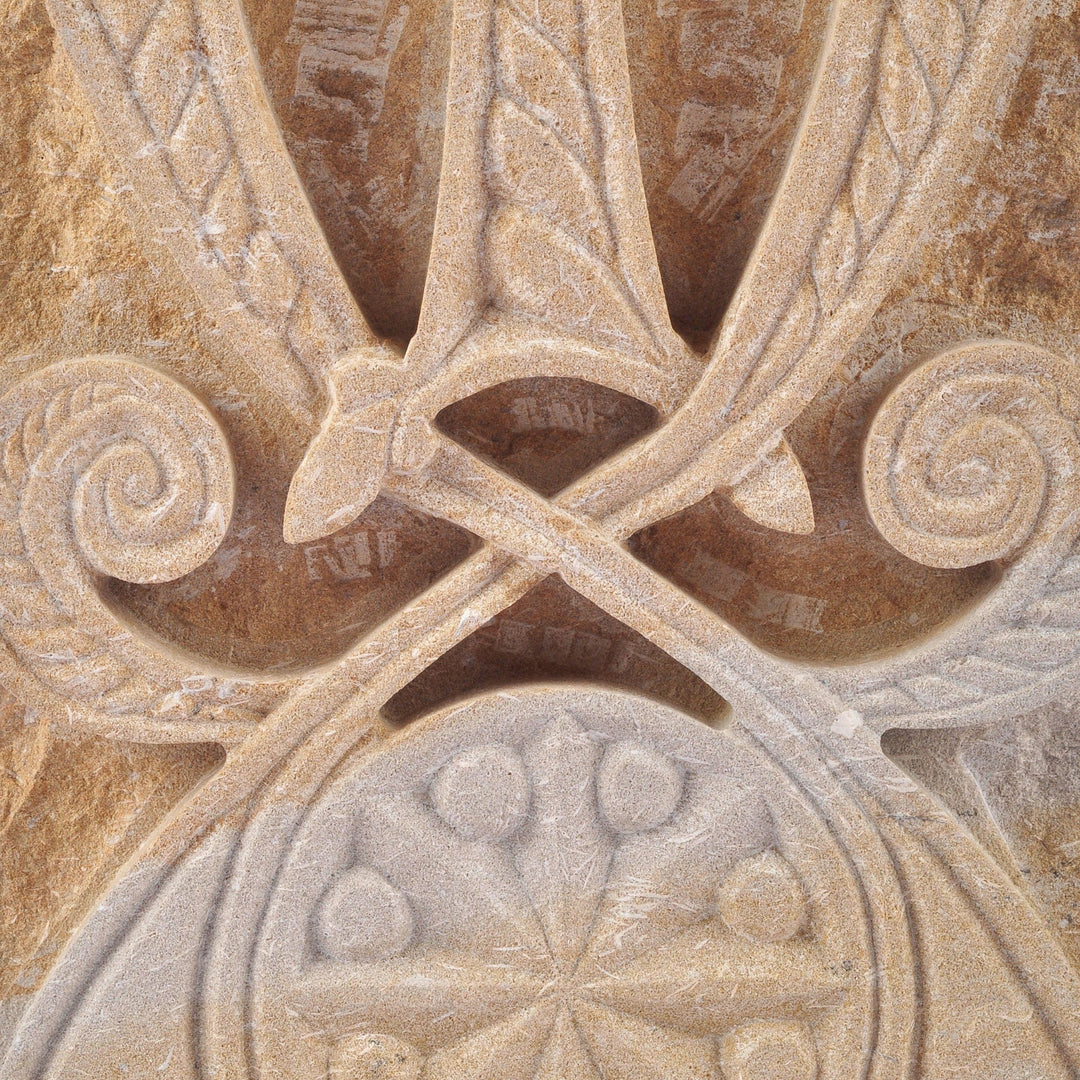 Hand-Carved Natural Felsite Stone Sculpture of Khachqar - Ancient Khachqar