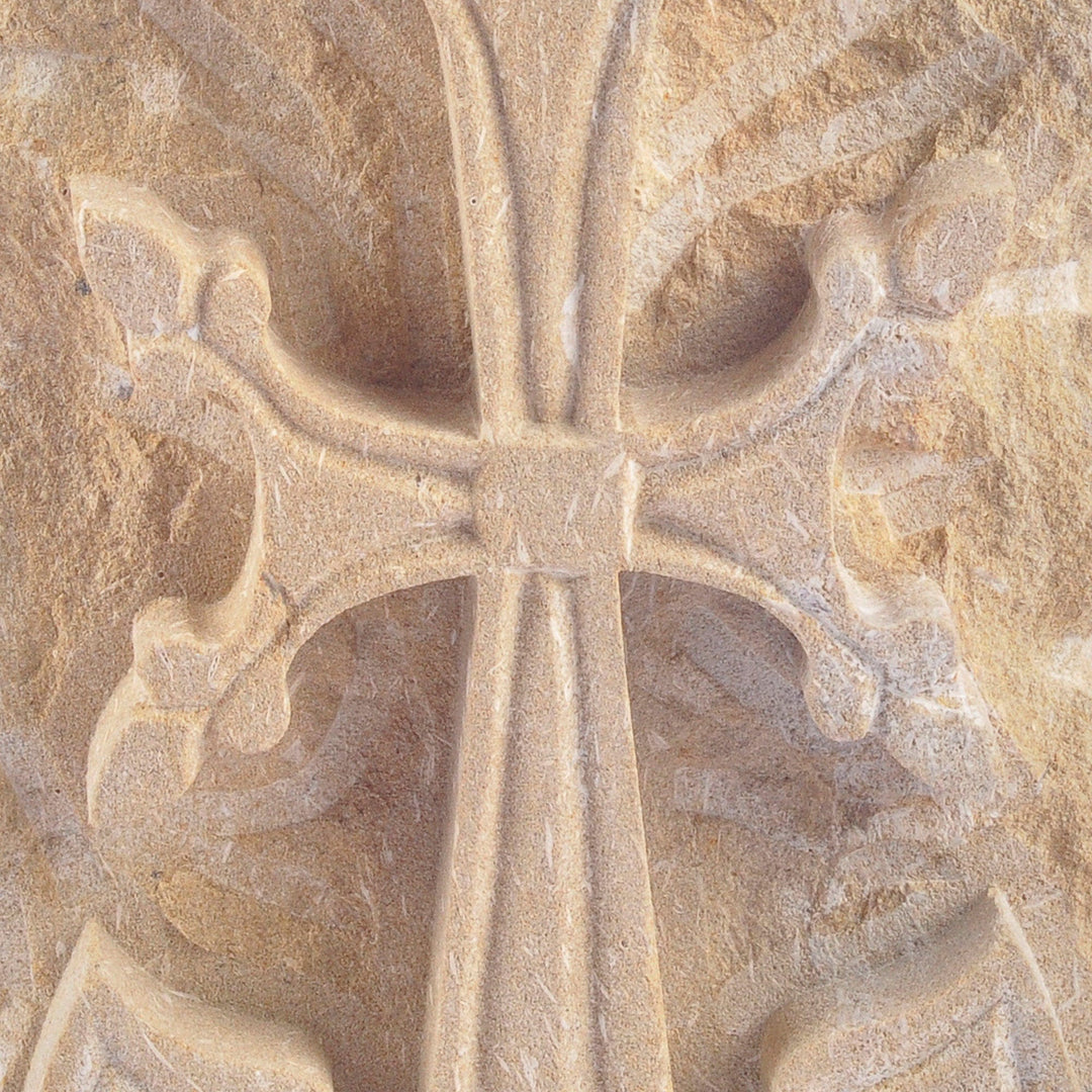 Armenian Hand-Carved Felsite Stone Sculpture of Cross - Great Khachqar