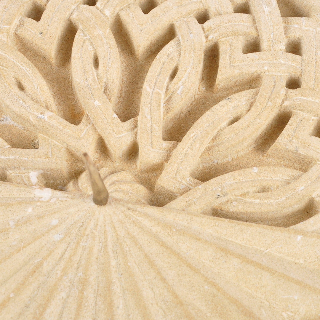 Hand-Carved Felsite Stone Armenian Sundial Decorative Accent - Khachqar Sundial