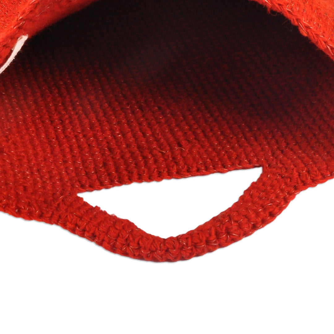 Crocheted Tote Bag in Red Handmade in Armenia - Red Vibe