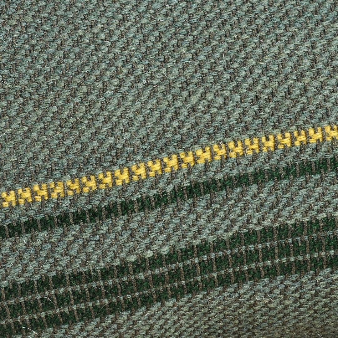 Striped Wool Cushion Cover in Green Hand-Woven in Armenia - Relaxed and Cozy