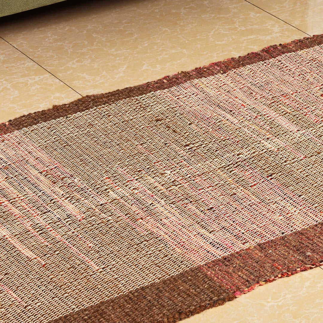 Handwoven Warm-Toned Wool Blend Area Rug (2.5x5) - Armenian Dawn